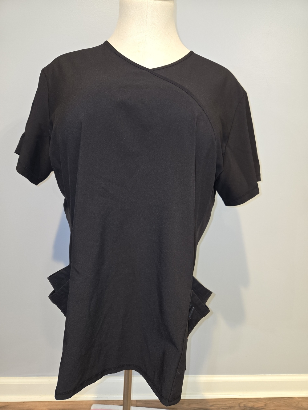 Urbane Performance Black Scrub Top